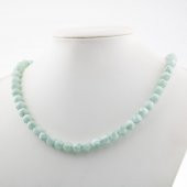Yeşil Larimar 8 mm Dizi Doğal Taş Kolye - 1