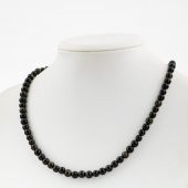 Obsidyen 6 mm Dizi Doğal Taş Kolye - 1