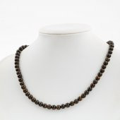 Bronzit 6 mm Dizi Doğal Taş Kolye - 2