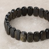 Rainbow Obsidyen Doğal Taş Geniş Kesim Bileklik - 1