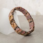 Rodonit Doğal Taş Kare Kesim Geniş Kesim Bileklik thumbnail 5