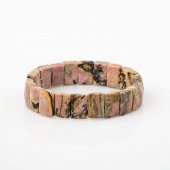 Rodonit Doğal Taş Kare Kesim Geniş Kesim Bileklik thumbnail 7