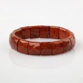 Dragon Jasper Doğal Taş Balık Sırtı Geniş Kesim Bileklik - 7