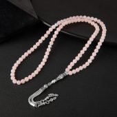 Pembe Kuvars (Gül Kuvars) Doğal Taş Tesbih 99luk - 6mm - 3