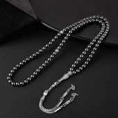 Hematit Doğal Taş Tesbih 99luk - 6mm thumbnail 2