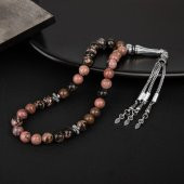 Rodonit Doğal Taş Tesbih 33lük - 8mm - 4