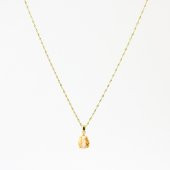 Altın Rutilli Kuvars Doğal Taş Kolye, Gümüş Sarı Zincir - 2