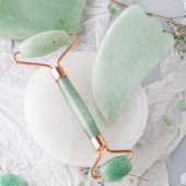 Aventurin Taşı Masaj Takımı - Roller ve Gua Sha Kaz Ayaklı Set - 1