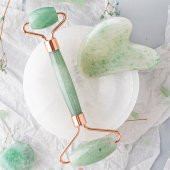 Aventurin Taşı Masaj Takımı - Roller ve Gua Sha Kalpli Set - 10