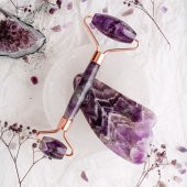Ametist Taşı Masaj Takımı - Roller ve Gua Sha Kaz Ayaklı Set - 2