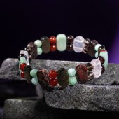 Başak Burcu Bileklik Amazonit, Bordo Granat Lal, Dumanlı Kuvars, Golden Obsidyen, Jasper, Kırmızı Akik, Pembe Kuvars, Yeşil Aventurin - 4