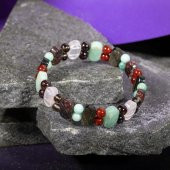 Başak Burcu Bileklik Amazonit, Bordo Granat Lal, Dumanlı Kuvars, Golden Obsidyen, Jasper, Kırmızı Akik, Pembe Kuvars, Yeşil Aventurin - 5