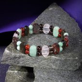 Başak Burcu Bileklik Amazonit, Bordo Granat Lal, Dumanlı Kuvars, Golden Obsidyen, Jasper, Kırmızı Akik, Pembe Kuvars, Yeşil Aventurin - 7