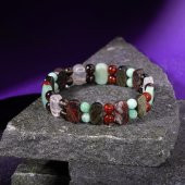 Başak Burcu Bileklik Amazonit, Bordo Granat Lal, Dumanlı Kuvars, Golden Obsidyen, Jasper, Kırmızı Akik, Pembe Kuvars, Yeşil Aventurin - 11
