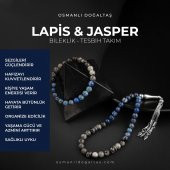 Lapis Lazuli-Jasper Doğal Taş Tesbih Bileklik Seti - 1