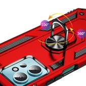 Xiaomi Redmi Note 12 4G Kılıf Yüzüklü Standlı Manyetikli Armor Zırh - 4
