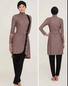 Adasea  Charlıe 4443 Vizon Tam Boy Tasarım Tesettür Mayo thumbnail 2