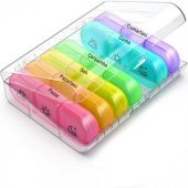 Coofbe Haftalık İlaç Saklama Kutusu 21 Gözlü Kilitli Kapaklı Hap İlaç Vitamin Saklama Kutusu Kabı - 1