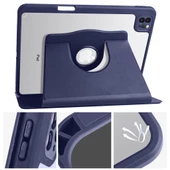 Apple iPad 10.9 2022 (10.Nesil) Kılıf Termik Kalem Bölmeli Dönebilen Standlı Kılıf - 5