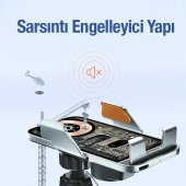 Coofbe Super Şarj 15W Otomatik Açılıp Kapanan Kablosuz Araç Şarjı Araç Telefon Tutucu Titremez Şeffaf - 4