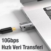 Coofbe 120W 10Gbps Veri Aktarım Type-C to USB Çevirici Dönüştürücü Macbook iPad Dönüştürücü 120W Şarj - 4