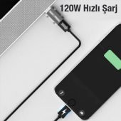 Coofbe 120W 10Gbps Veri Aktarım Type-C to USB Çevirici Dönüştürücü Macbook iPad Dönüştürücü 120W Şarj - 6