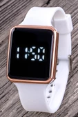 Kadın Rose Dokunmatik Beyaz Renk Silikon Kordon Dijital Led Kol Saati ST-304324 thumbnail 1