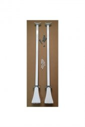 ŞİMAŞ HAVLUPAN Panel Radyatör Ayağı / Yer Konsolu 50 cm Yere Sabitleme Beyaz 1 Çift (2 Adet) - 1