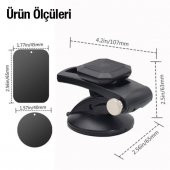 Coofbe Ulta Güçlü Mıknatıslı Araç Torpido Üzeri Araç Tutucu Araç İçi Telefon Tutucu Döndürülebilir - 8