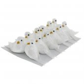 12 Adet 5x3cm Strafor Kuş Güvercin Simli - 1