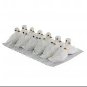 12 Adet 5x3cm Strafor Kuş Güvercin Simli - 2