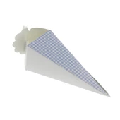 50 Adet 12cm Karton Küçük Külah Ekoseli Lokumluk - 4