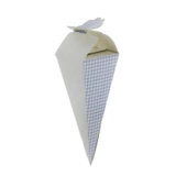 50 Adet 12cm Karton Küçük Külah Ekoseli Lokumluk - 3