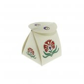 50 Adet 4x4,5cm Mini Karton Lokumluk Karanfil Motif Demonte - 1