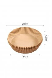 100 Adet 16X20cm Airfryer Pişirme Kağıdı Hava Fritözü Xiaomi Philips Yağsız Tefal Kumtel Mi Kağıt - 2