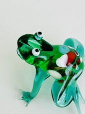 El Yapımı Murano Cam Kurbağa Biblo A07 thumbnail 4