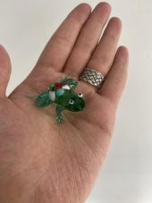 El Yapımı Murano Cam Kurbağa Biblo A07 thumbnail 6