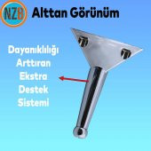 Mobilya Kanepe Sehpa TV Ünitesi Koltuk Ayağı 14 cm Krom Renk Baza Ayak thumbnail 1