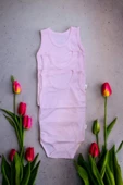 Bebek Basic Ribana Bisiklet Yaka Fitilli 3lü Atlet Body -Pembe - 1