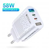 Uslion USB / 2 Type-C Girişli Pd 58W Uslion Quick Charge Hızlı Şarj Başlığı Adaptör thumbnail 1