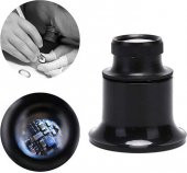 Saatçi Tamirci Kuyumcu Büyüteç 20x Büyüteç Optik Cam Lens - 1