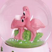 Sevimli Flamingolar Işıklı Kar Küresi / Pembe 65sz - 3