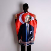 Atatürk Baskılı Türk Bayrağı Raşel Kumaş Dijital Baskı - 2