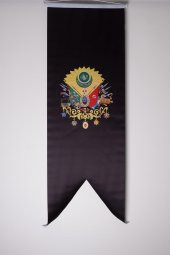 Osmanlı Tuğrası Masa Bayrağı Saten Kumaş Dijital Baskı 15x22,5 cm - 4