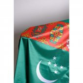 Türkmenistan Milli Gönder Bayrağı Raşel Kumaş Dijital Baskı - 3