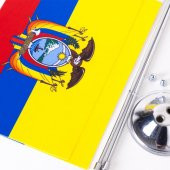 Ekvador 2li Masa Bayrağı Saten Kumaş Dijital Baskı 15x22,5 cm - 2