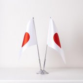 Japonya 2li Masa Bayrağı Saten Kumaş Dijital Baskı 15x22,5 cm - 1
