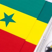 Senegal 2li Masa Bayrağı Saten Kumaş Dijital Baskı 15x22,5 cm - 2
