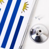 Uruguay 2li Masa Bayrağı Saten Kumaş Dijital Baskı 15x22,5 cm - 3