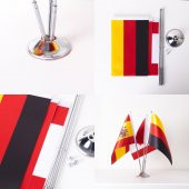 Almanya-İspanya-Kanada 3lü Masa Bayrağı Saten Kumaş Dijital Baskı 15x22,5 cm - 2